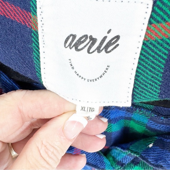 ✅‎ Aerie Flannel Skater Pajama TOP SIZE X-LARGE - Picture 3 of 4
